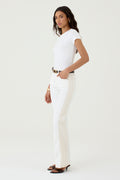 CALÇA LARISSA FEMININA BOOTCUT SARJA PATCH NATURAL