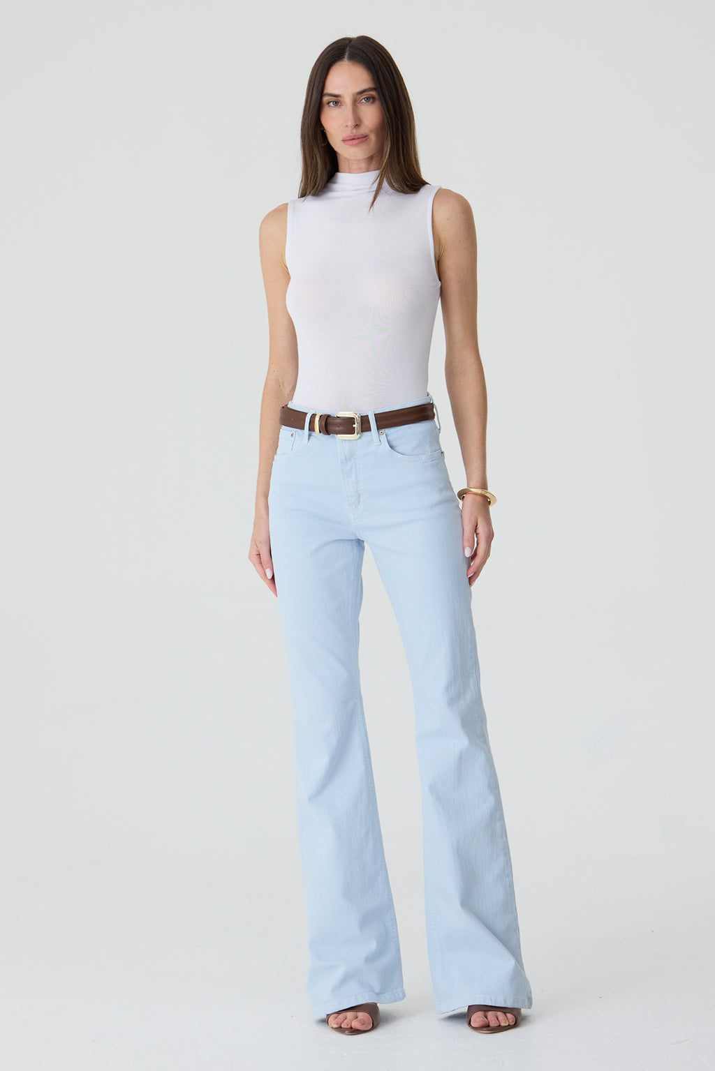 CALÇA LARISSA FEMININA BOOTCUT SARJA AZUL CLARO