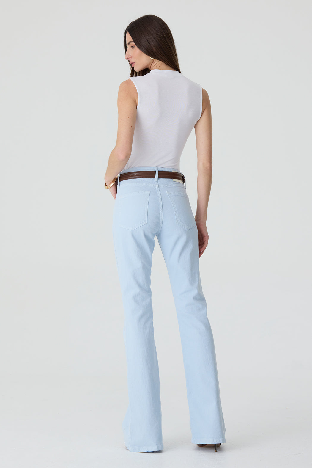 CALÇA LARISSA FEMININA BOOTCUT SARJA AZUL CLARO