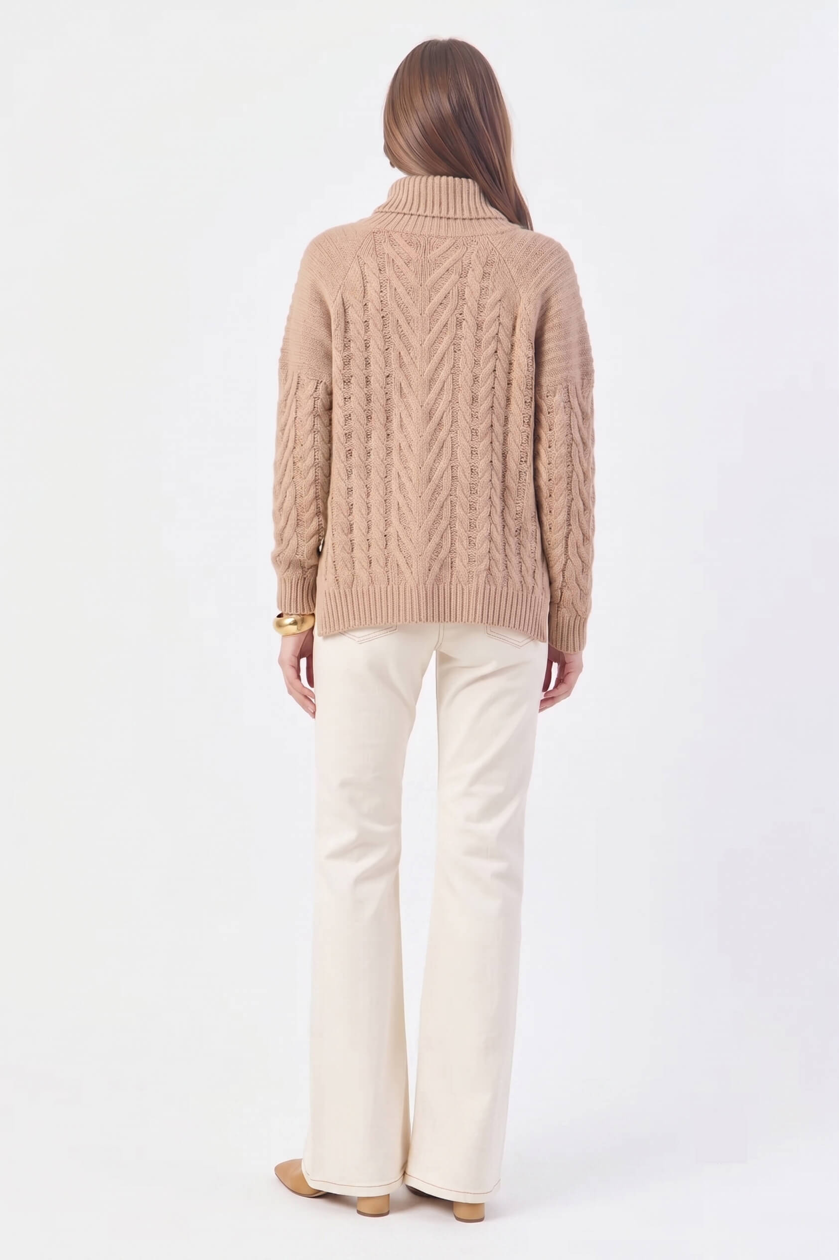 TRICOT FEMININO MULET MANGA LONGA - AREIA