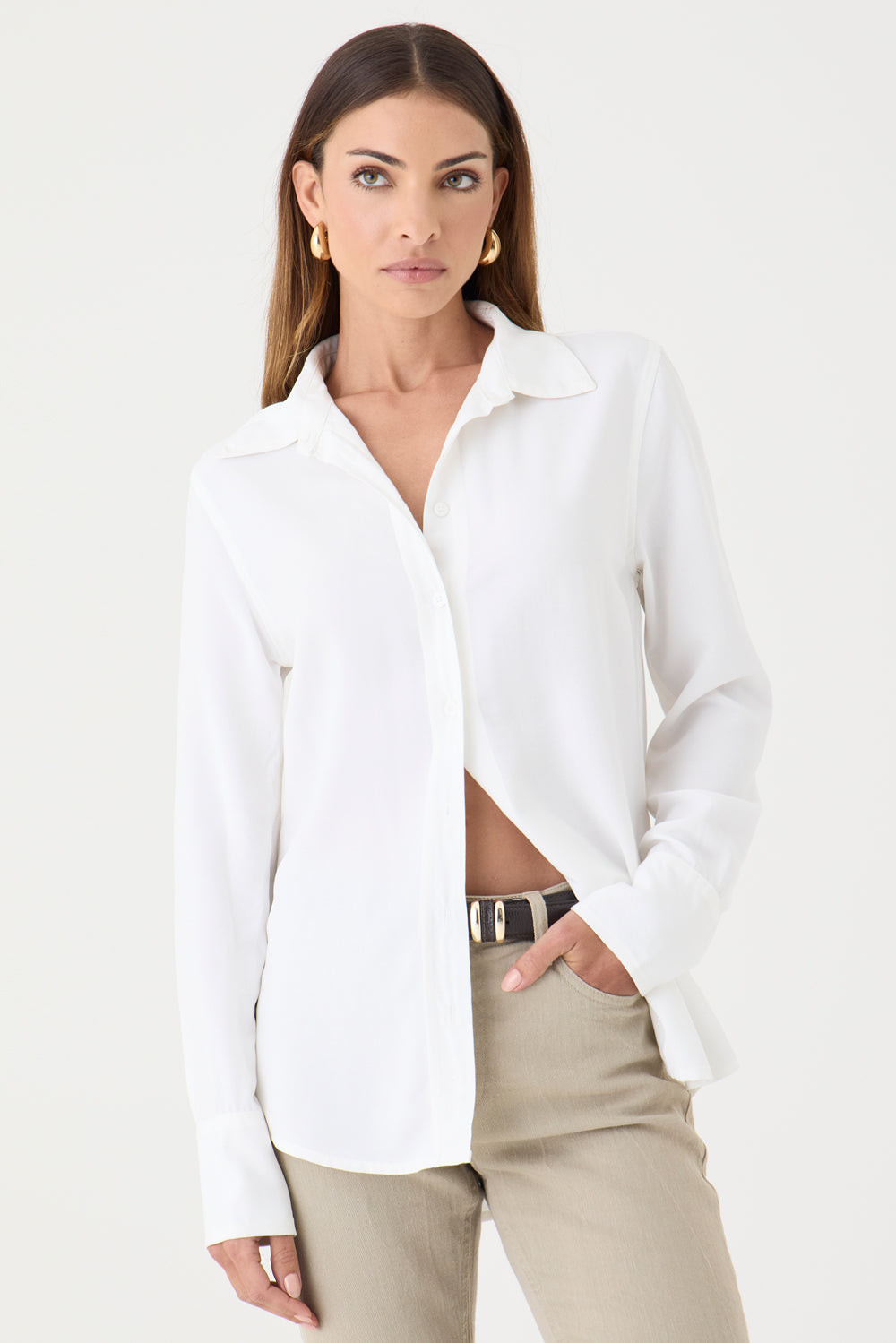 CAMISA FEMININA SLIM LUGO OFF WHITE