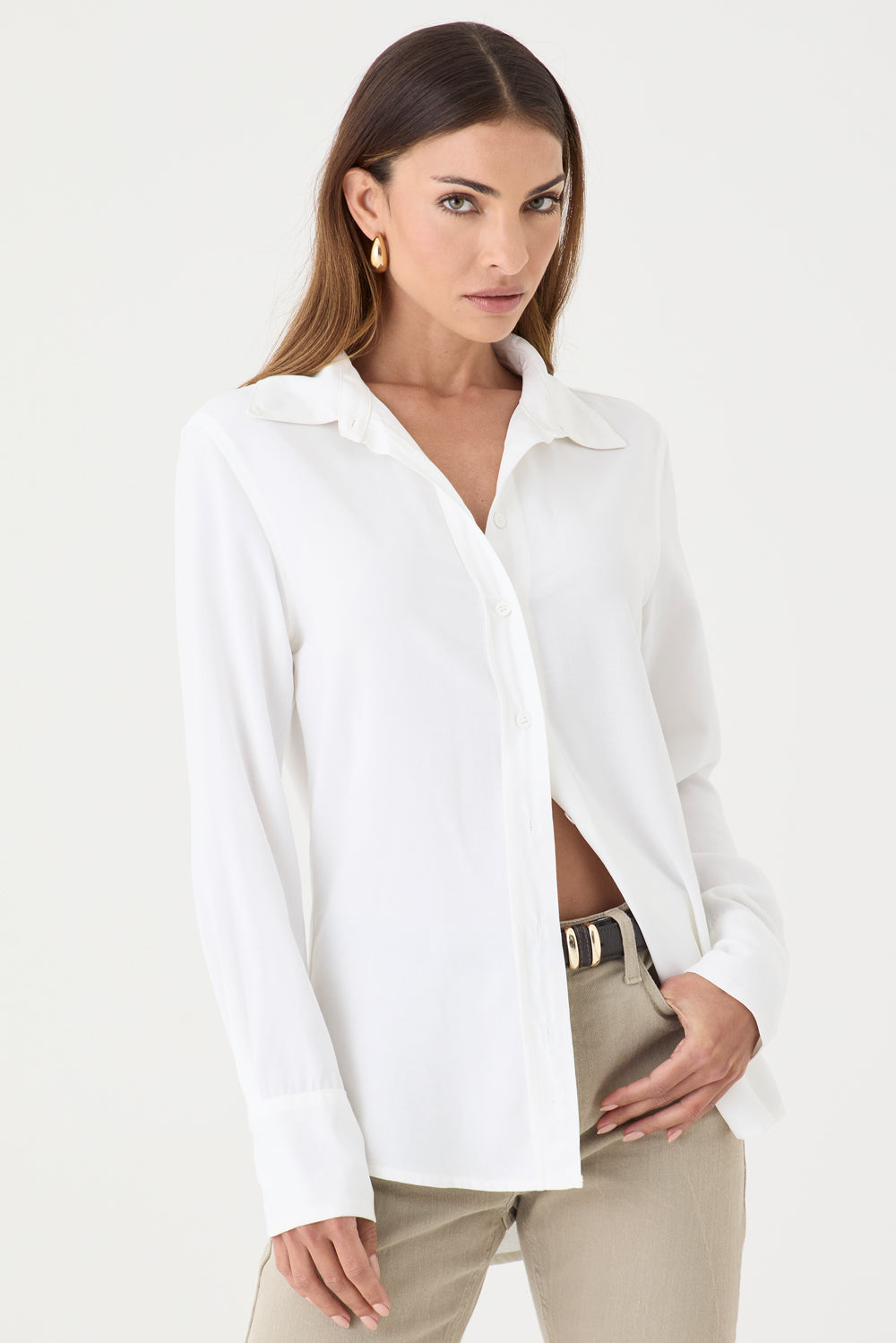 CAMISA FEMININA SLIM LUGO OFF WHITE