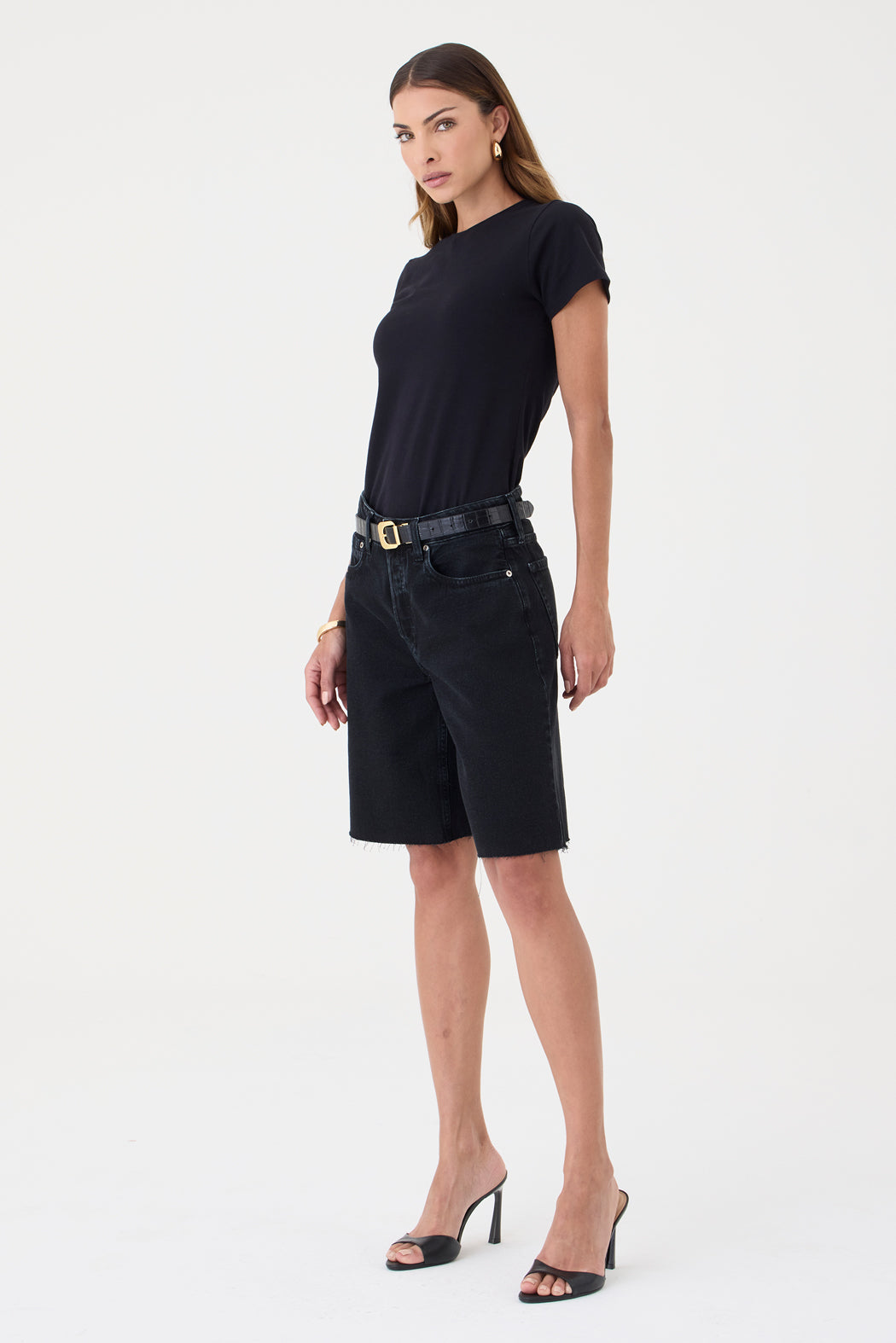 JORTS HELENA FEMININO BARRA A FIO JEANS BLACK