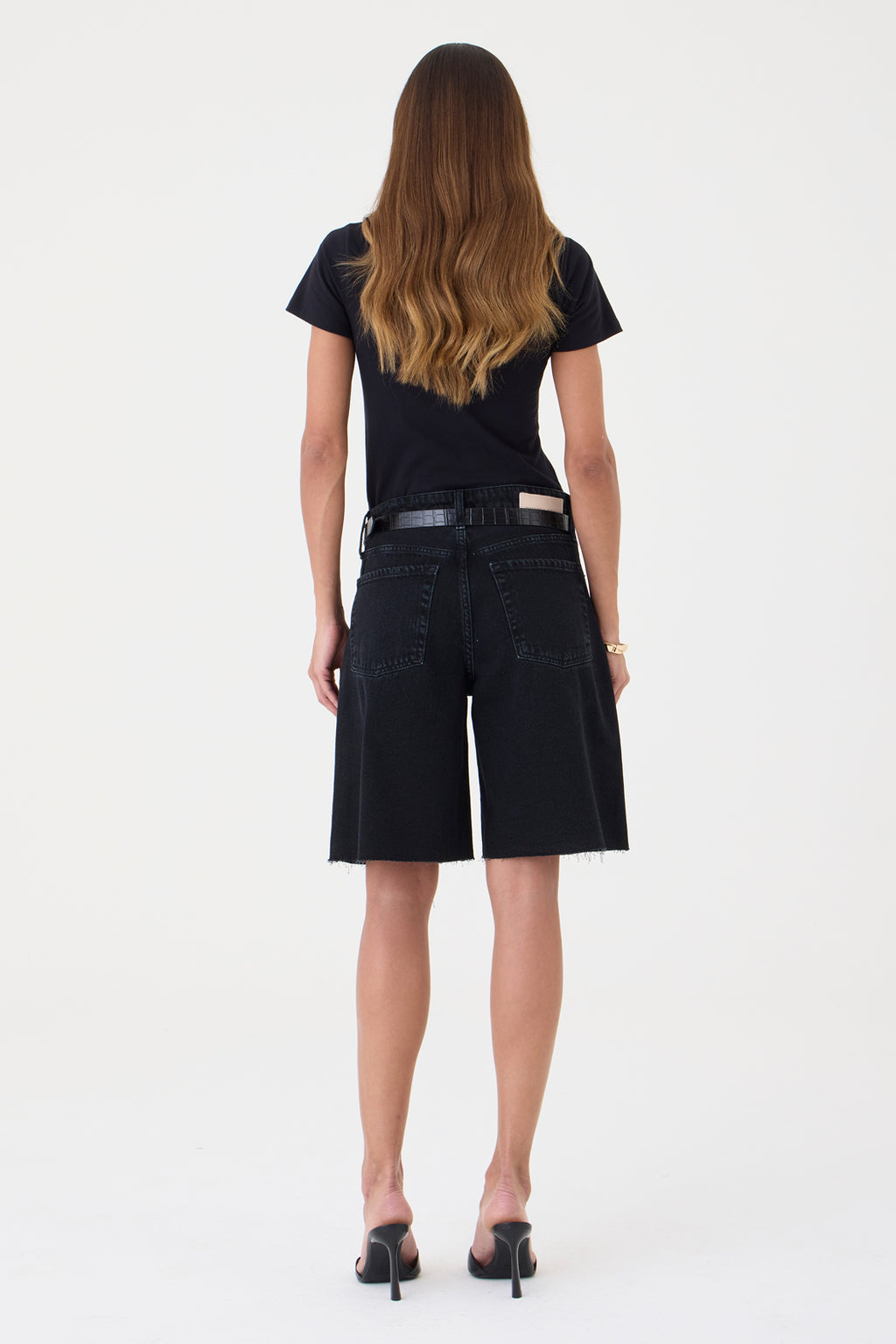 JORTS HELENA FEMININO BARRA A FIO JEANS BLACK