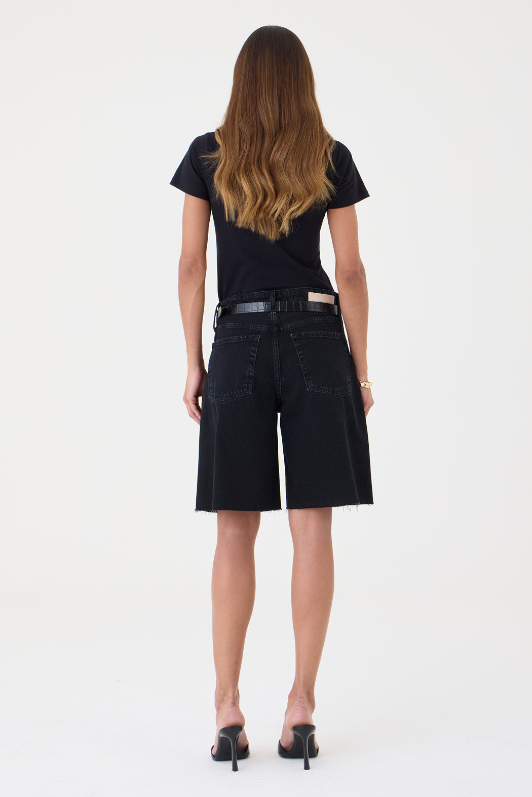JORTS HELENA FEMININO BARRA A FIO JEANS BLACK