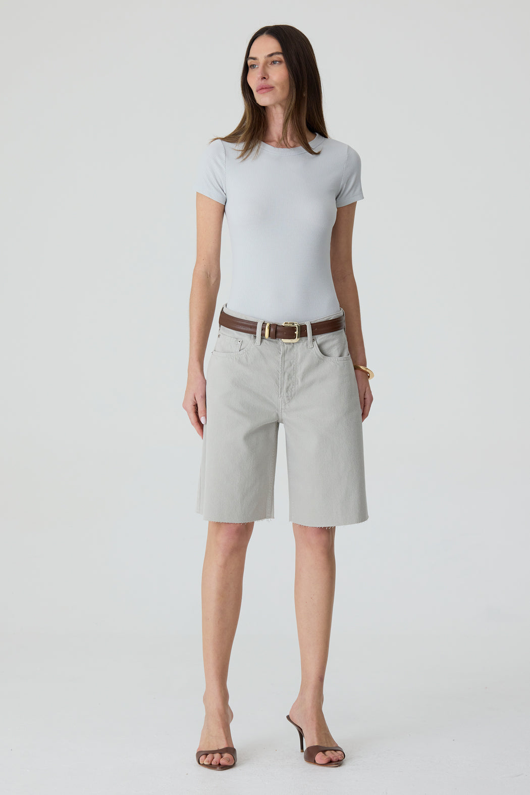JORTS HELENA FEMININO BARRA A FIO SARJA AGATE GRAY