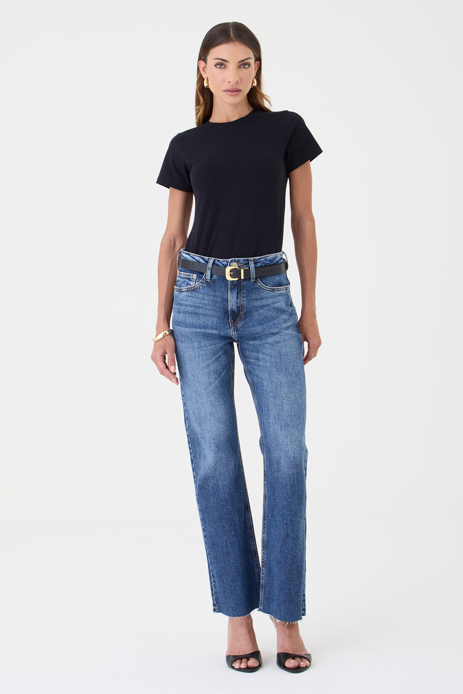 CALÇA MAJU FEMININA SLIM STRAIGHT COM ELASTANO JEANS ESCURO