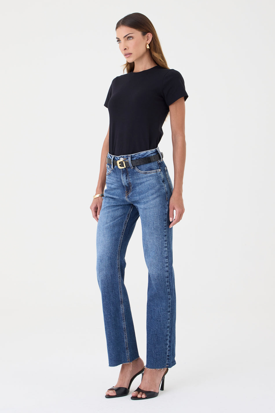 CALÇA MAJU FEMININA SLIM STRAIGHT COM ELASTANO JEANS ESCURO