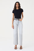 CALÇA DANI FEMININA STRAIGHT BARRA A FIO GRAY