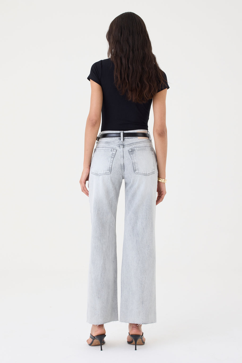 CALÇA DANI FEMININA STRAIGHT BARRA A FIO GRAY