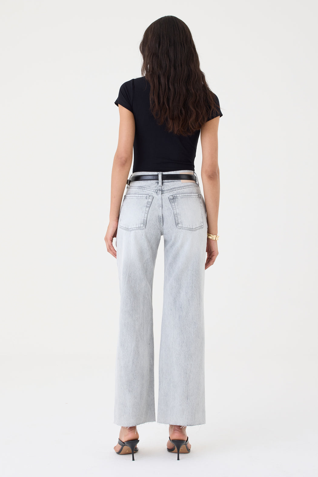 CALÇA DANI FEMININA STRAIGHT BARRA A FIO GRAY