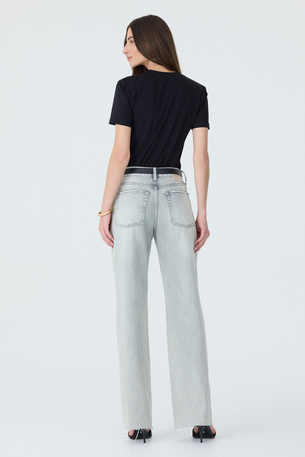 CALÇA DANI FEMININA STRAIGHT BARRA A FIO JEANS GREY