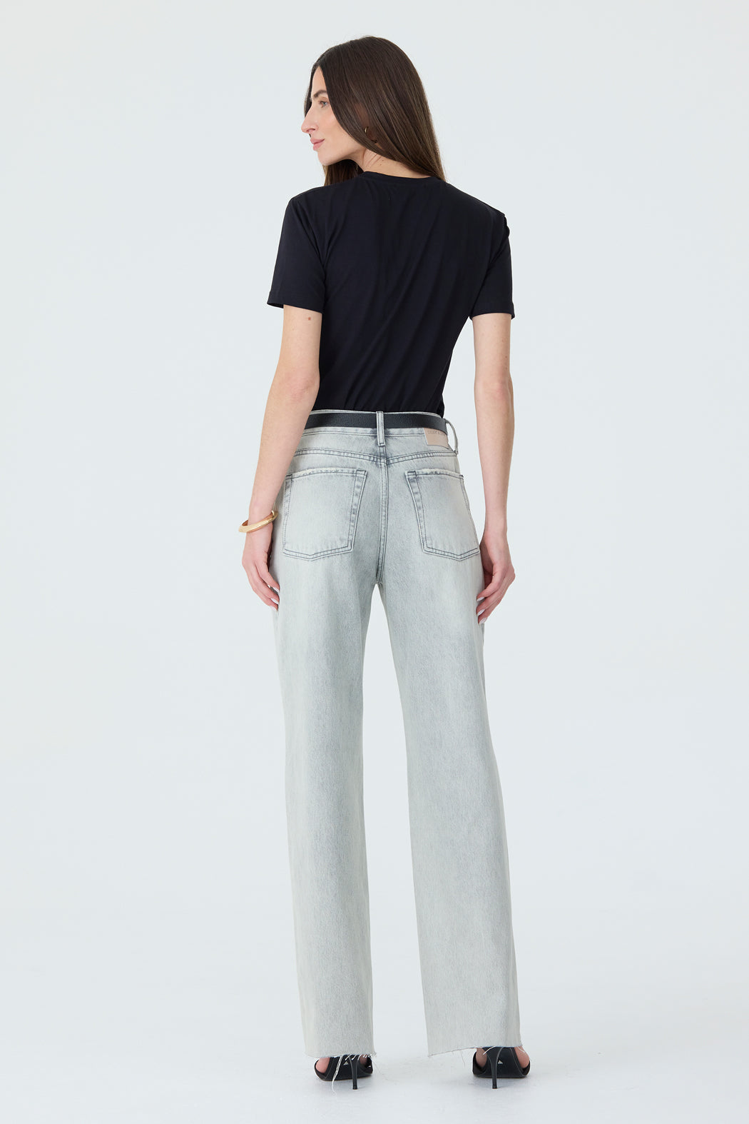 CALÇA DANI FEMININA STRAIGHT BARRA A FIO JEANS GREY