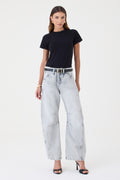 CALÇA EMILY FEMININA BARREL RECORTES E PENCE GRAY