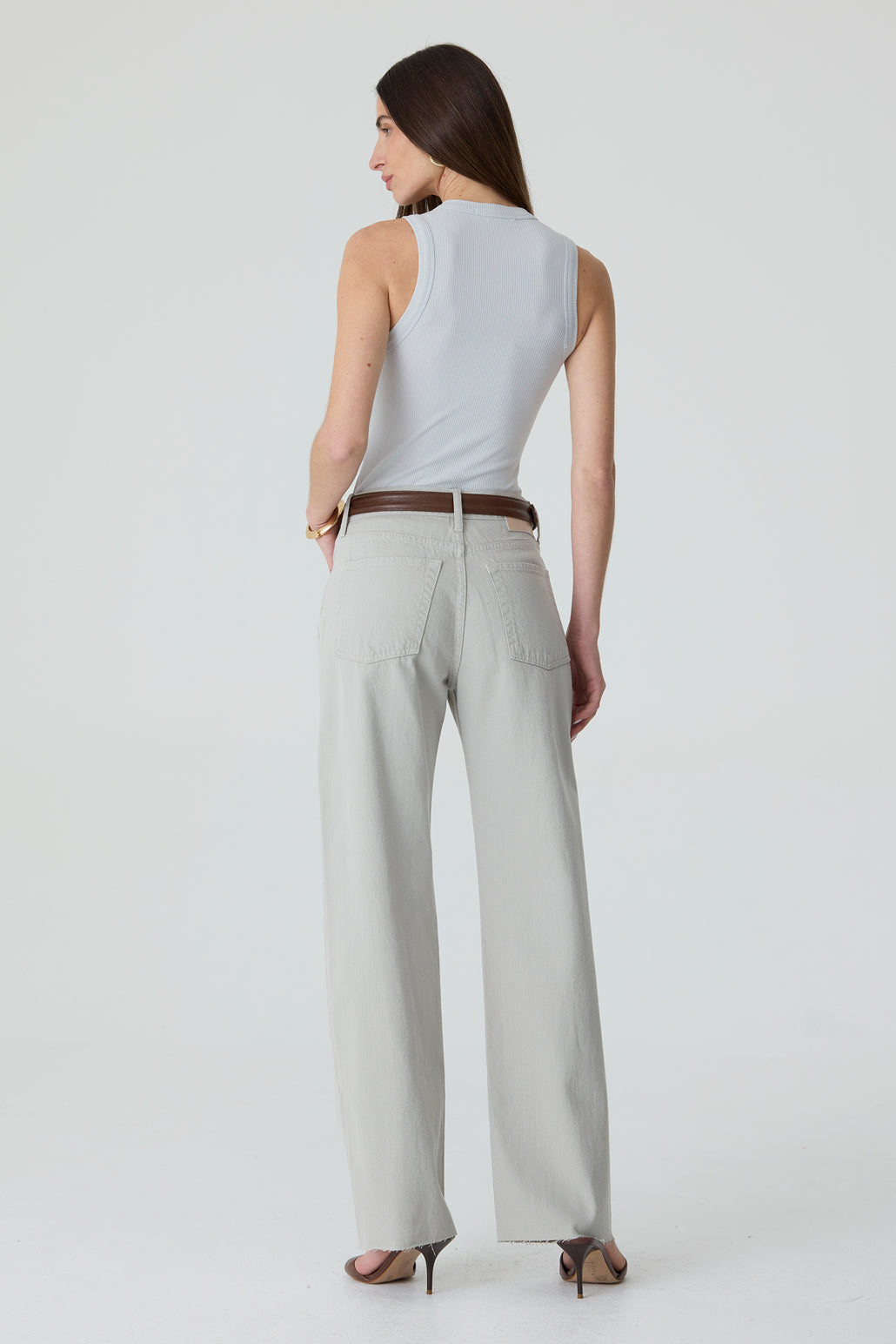 CALÇA DANI FEMININA STRAIGHT BARRA A FIO AGATE GRAY