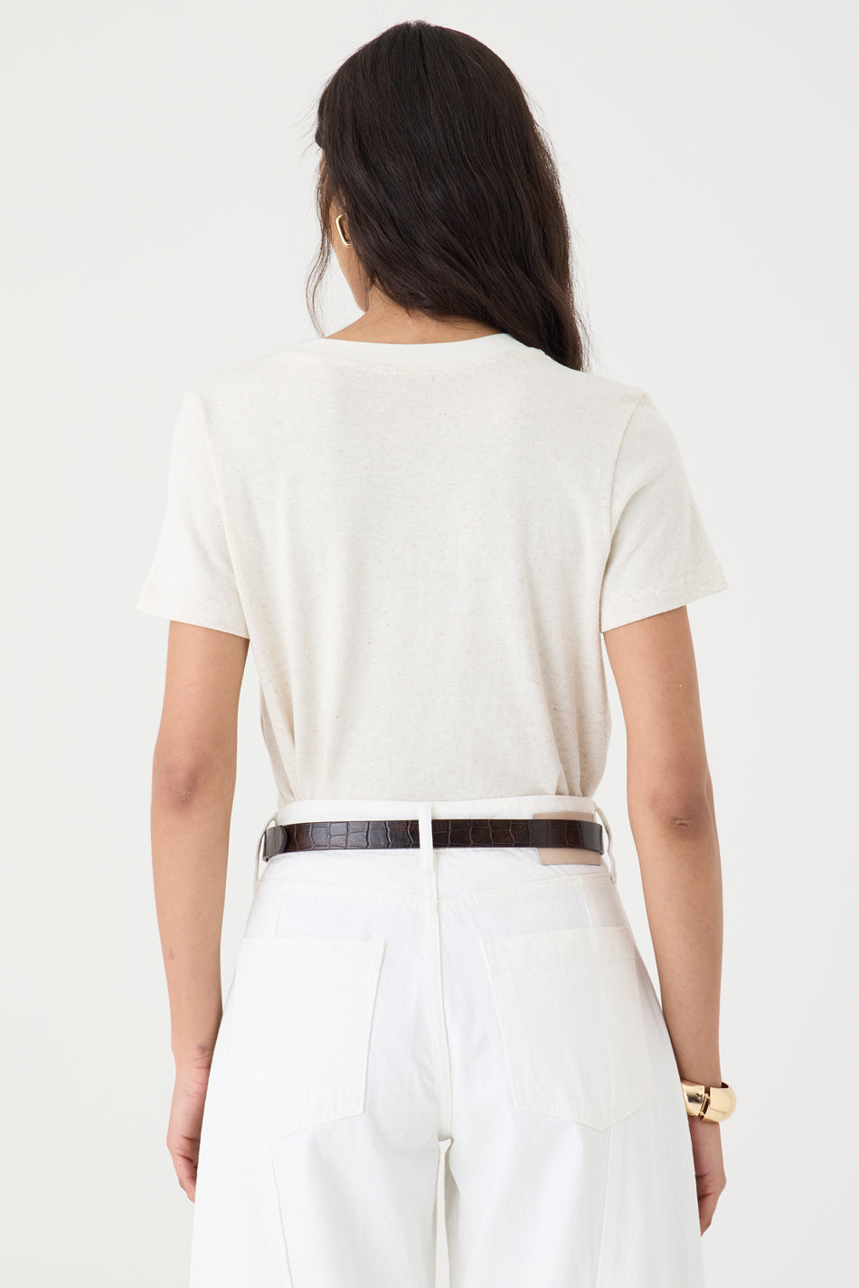 T-SHIRT FEMININA GOLA REDONDA - NATURAL