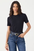 T-SHIRT FEMININA GOLA REDONDA  - PRETO