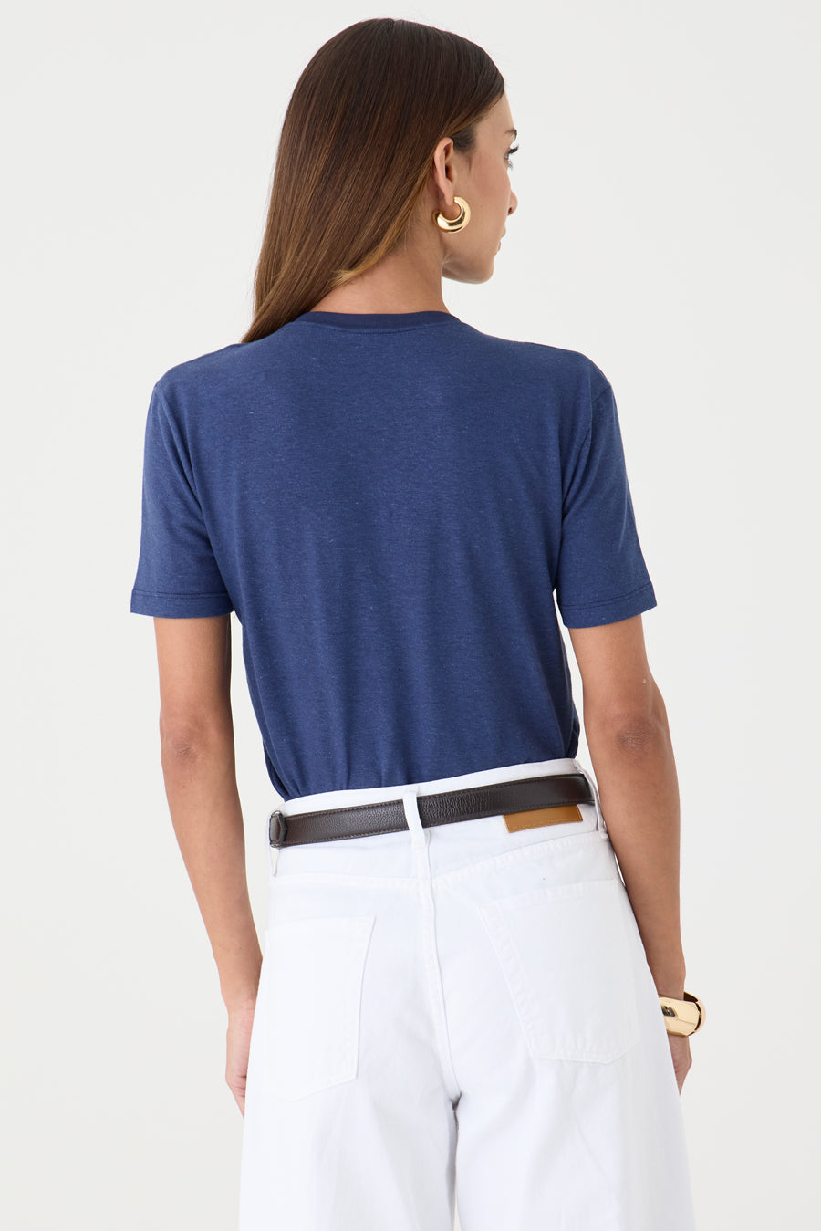 T-SHIRT FEMININA GOLA REDONDA  - MARINHO