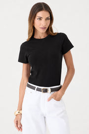 T-SHIRT FEMININA GOLA REDONDA BABY LOOK - PRETA