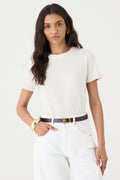 T-SHIRT FEMININA GOLA REDONDA BABY LOOK - CRU