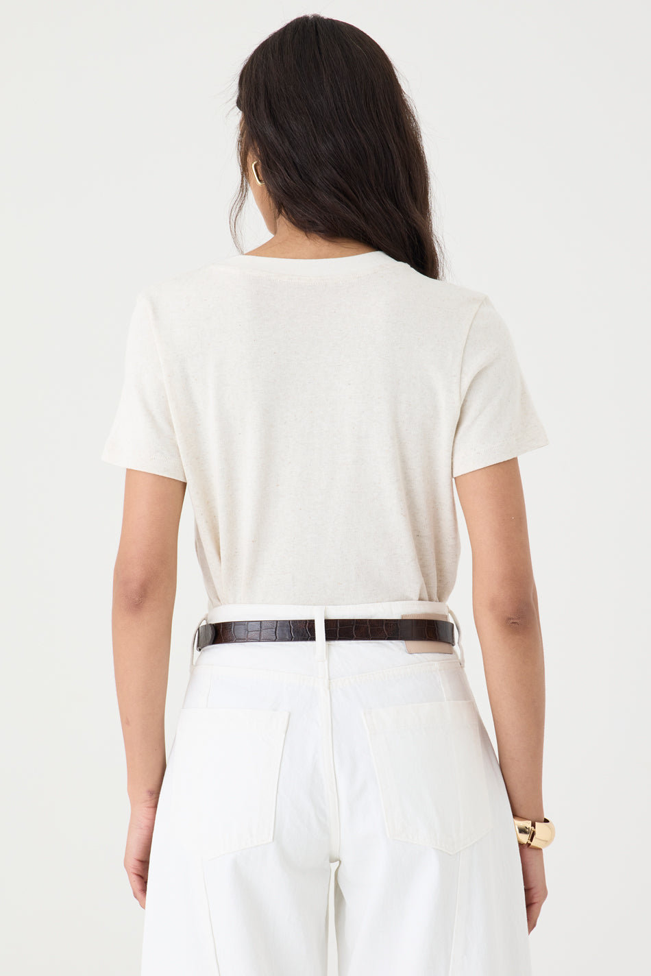 T-SHIRT FEMININA GOLA REDONDA BABY LOOK - CRU
