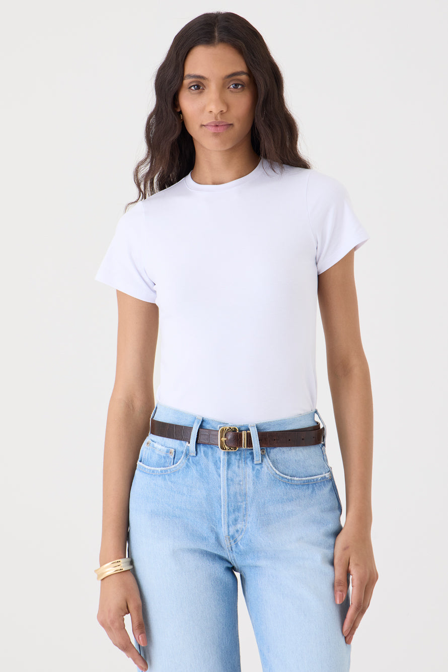 T-SHIRT GOLA REDONDA PIMA - BRANCA
