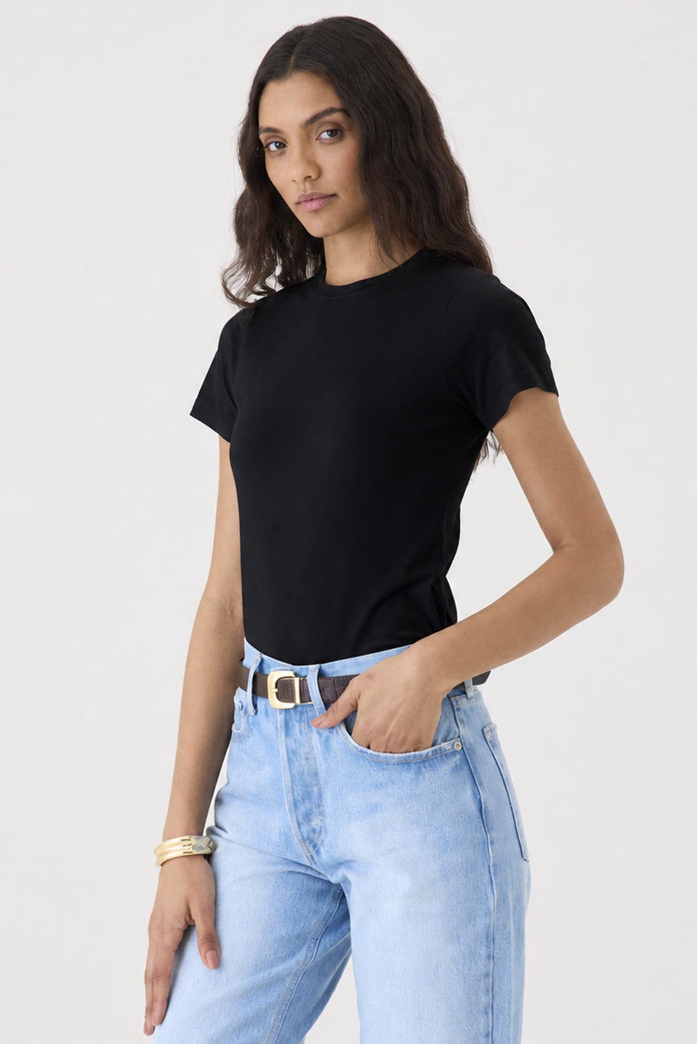 T-SHIRT GOLA REDONDA PIMA - PRETA
