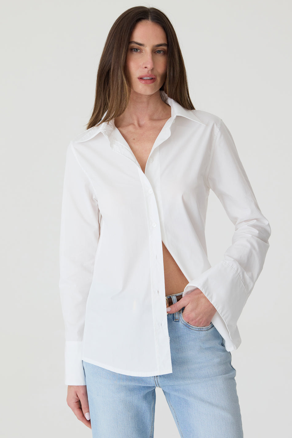 CAMISA FEMININA TRICOLINE SLIM OFF-WHITE