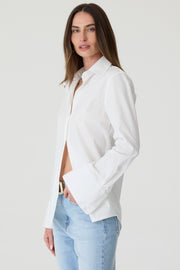 CAMISA FEMININA TRICOLINE SLIM OFF-WHITE