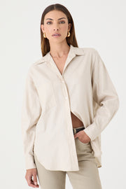 CAMISA FEMININA RELAXED LIDEL AREIA
