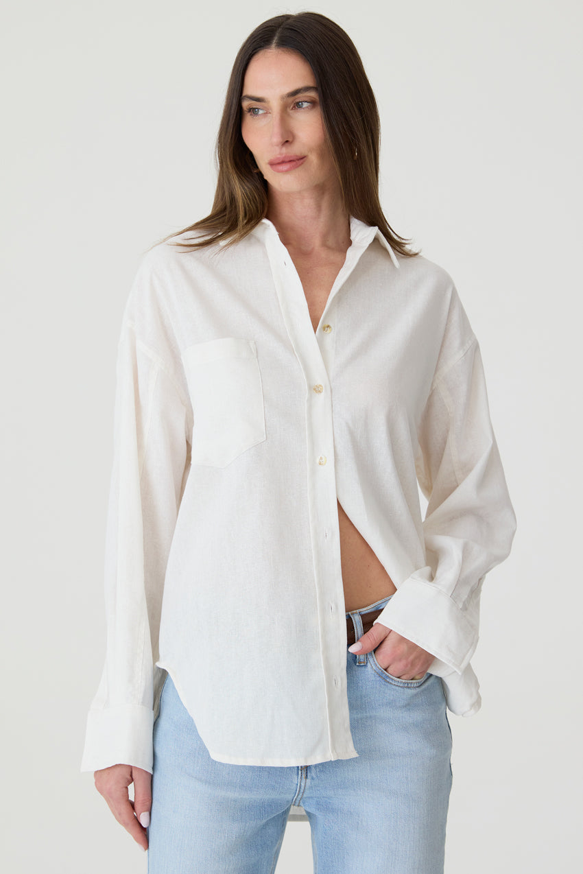 CAMISA FEMININA RELAXED LINOX OFF-WHITE
