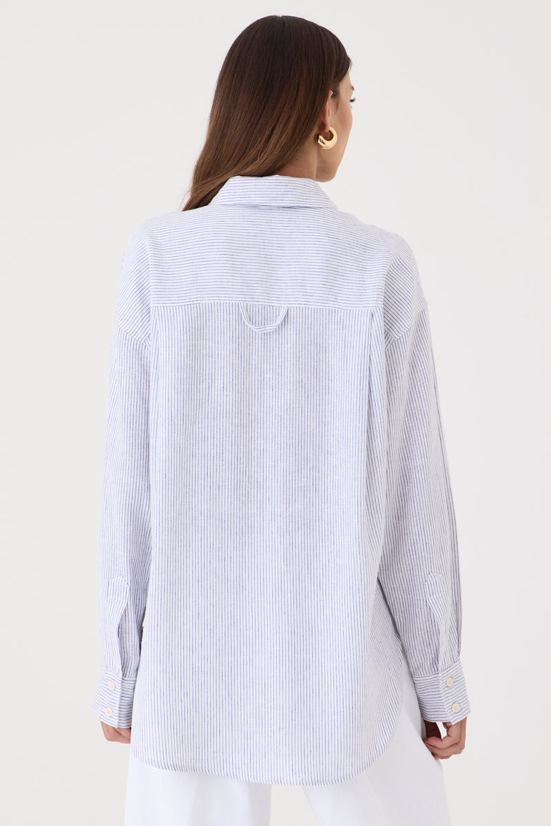 CAMISA FEMININA RELAXED LINEN LISTRADA