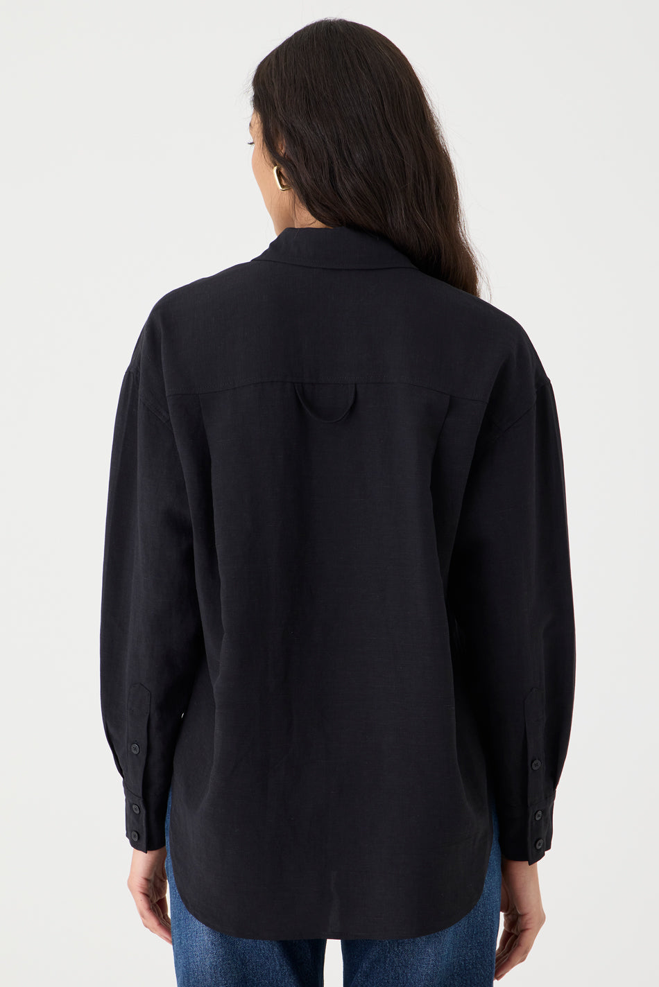 CAMISA FEMININA RELAXED LINHO AUSTRÁLIA PRETO
