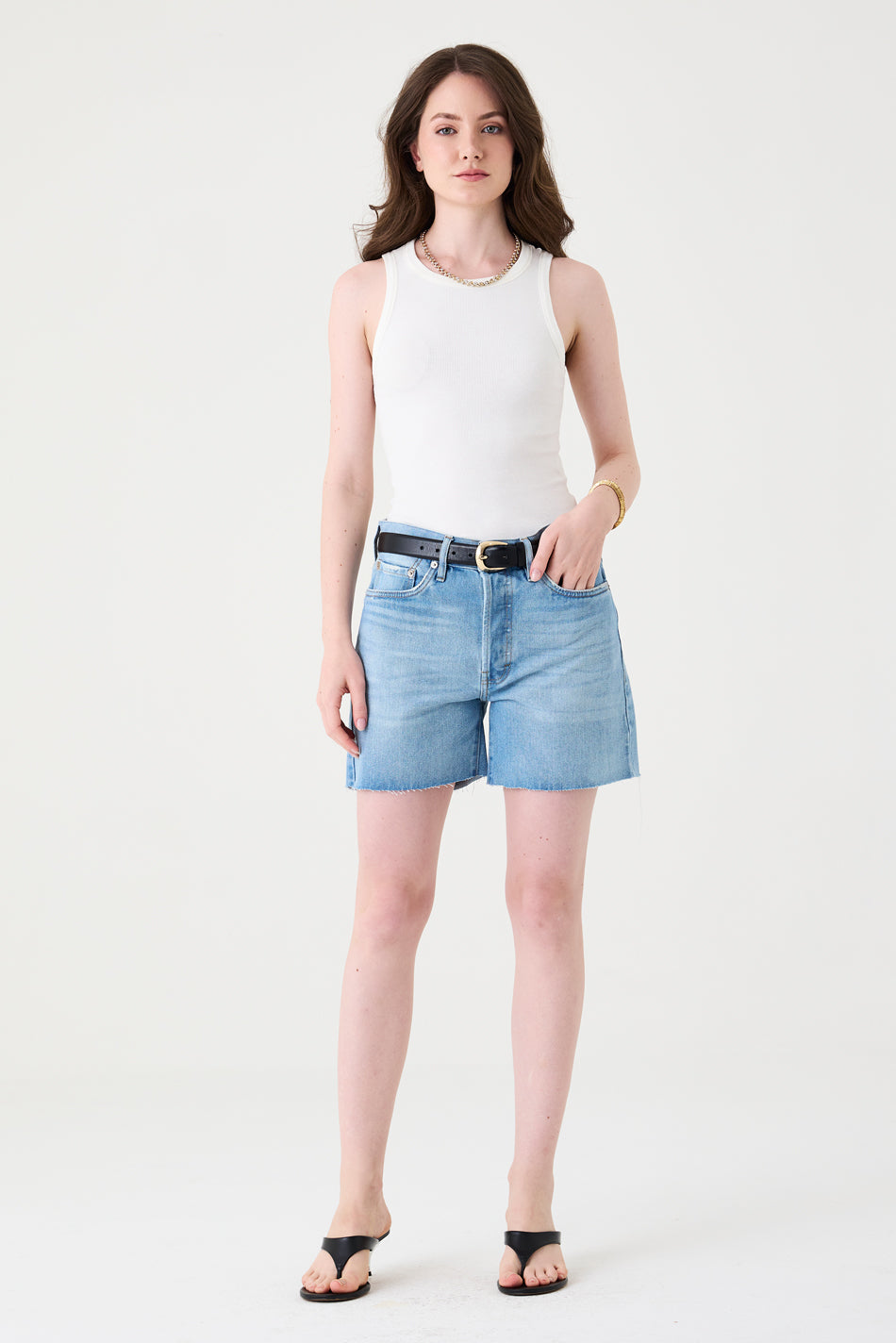 BERMUDA VALERIE FEMININA JEANS MÉDIO