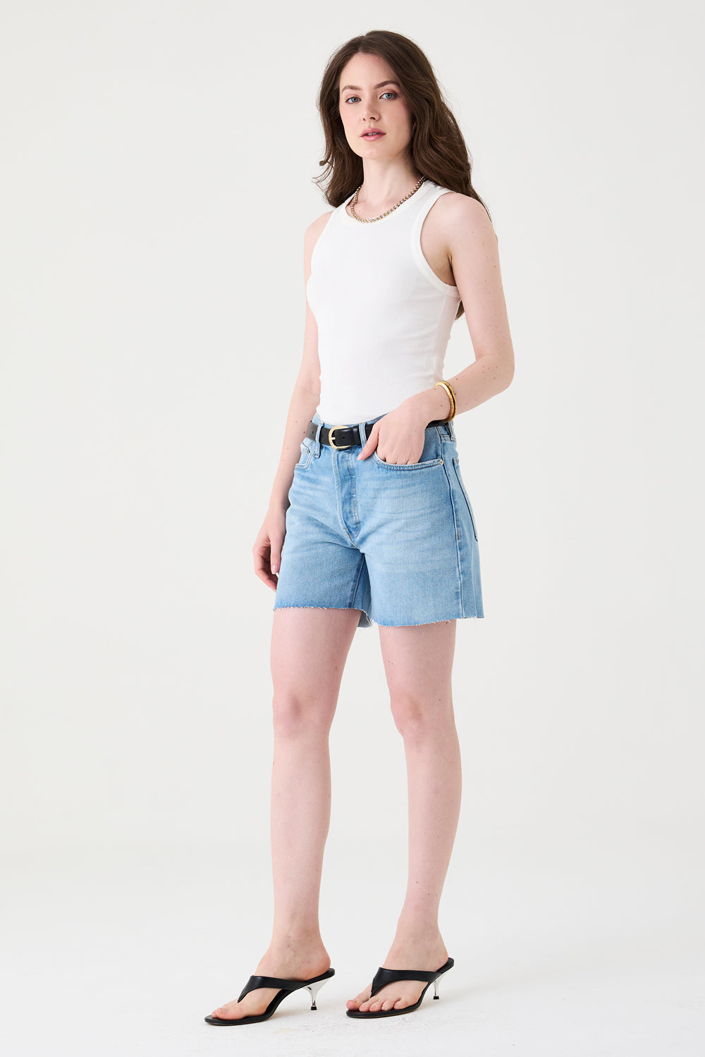 BERMUDA VALERIE FEMININA JEANS MÉDIO