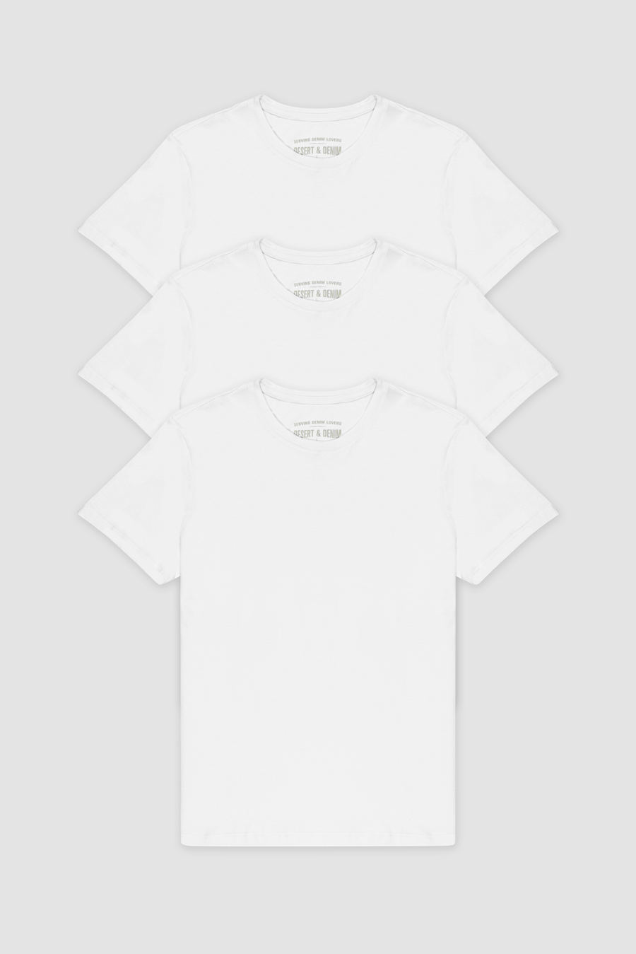 KIT 3 CAMISETAS PIMA - BRANCO - M