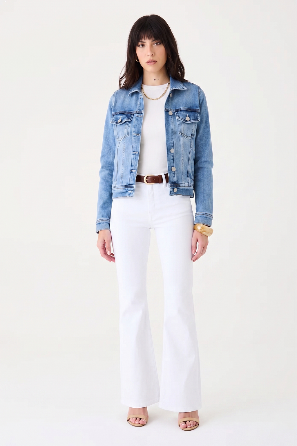 JAQUETA BIANCA FEMININA BOLSO EMBUTIDO JEANS