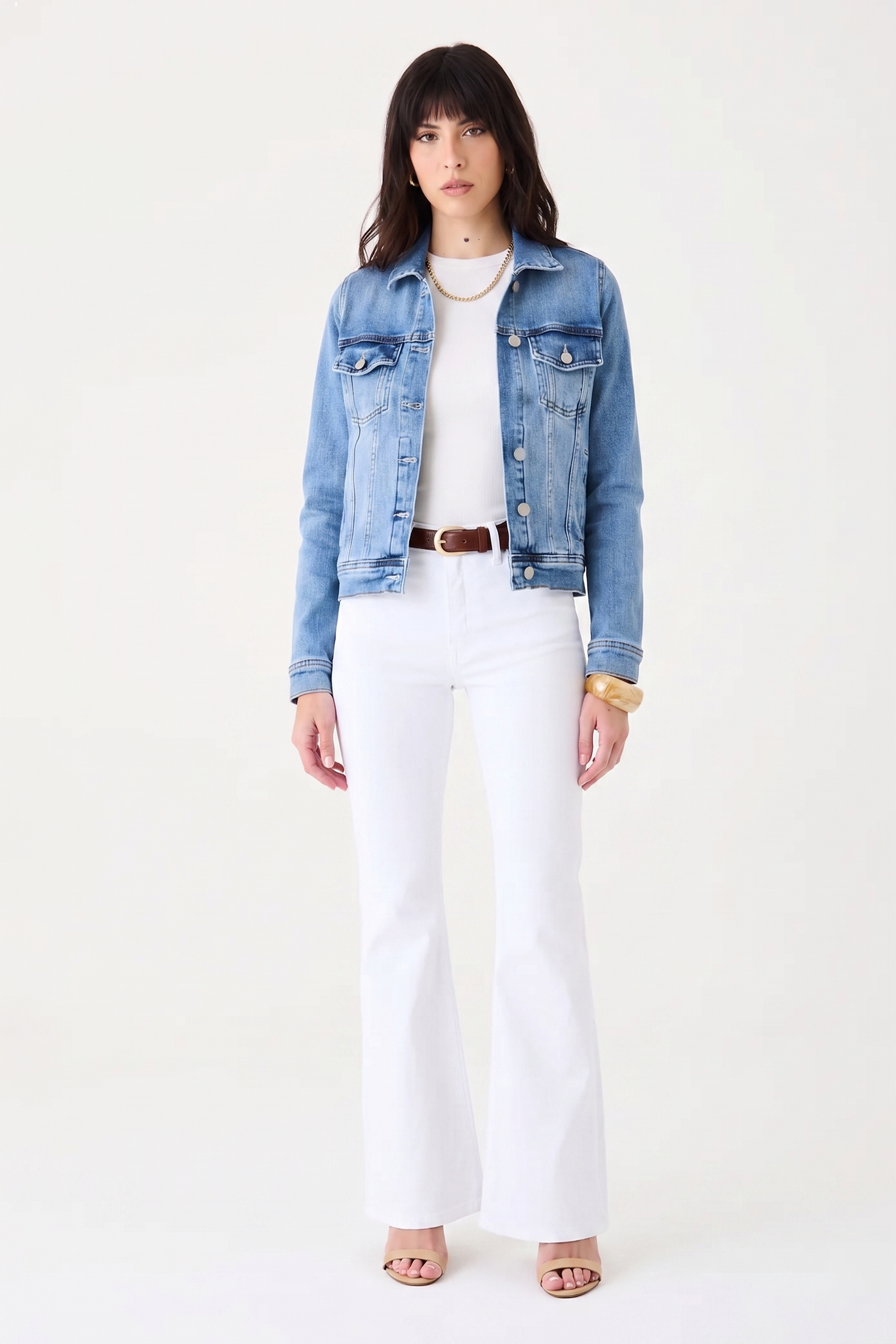 JAQUETA BIANCA FEMININA BOLSO EMBUTIDO JEANS
